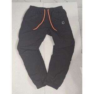 CRTV SCT Nylon Joggers Black Orange Drawstring Pants Streetwear Men's Size Small